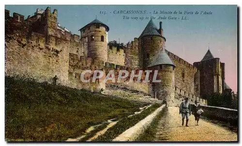 Ansichtskarte AK Carcassonne la Montee de la Porte de L&#39Aude