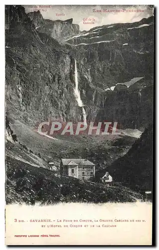 Ansichtskarte AK Gavarmie Le Fond Du cirque La Grande Cascade Et L&#39Hotel Du cirque et de la cascade