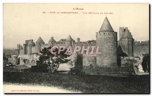 Cartes postales La Cite de Carcassonne Vue Generale Du Sud Est