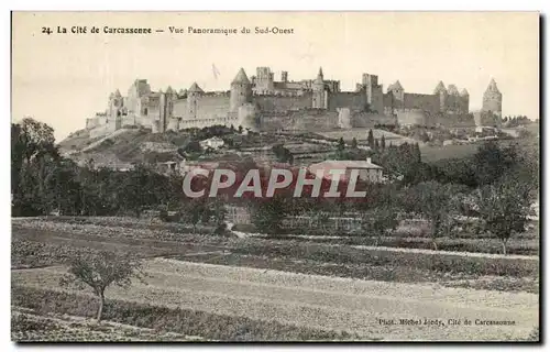 Ansichtskarte AK La Cite de Carcassonne Vue Panoramique du Sud Ouest