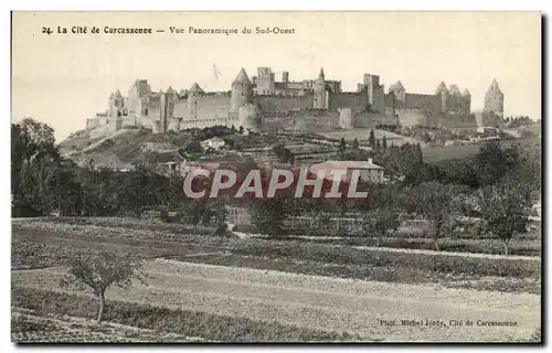 Cartes postales La Cite de Carcassonne Vue Panoramique du Sud Ouest