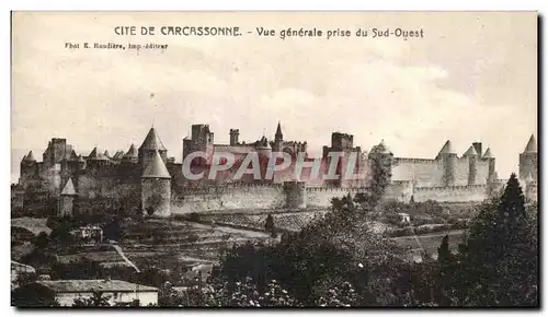 Ansichtskarte AK Cite De Carcassonne Vue Generale Prise du Sud Ouest