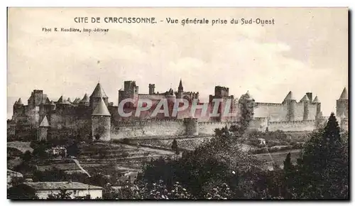 Cartes postales Cite De Carcassonne Vue Generale Prise du Sud Ouest