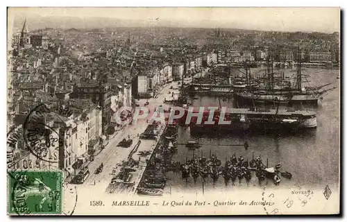 Cartes postales Marseille Le Quai du Port Quartier des Accoules Bateaux