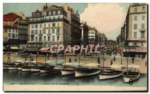 Cartes postales Marseille L&#39Entree De La Cannebiere Bateaux