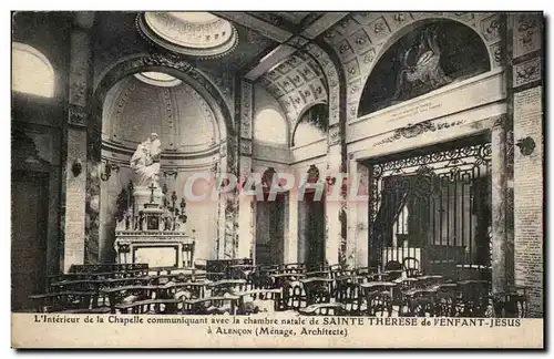 Cartes postales L'Interieur De La Chapelle Communiquant Avec La chambre natale de Sainte Therese de l'Enfa
