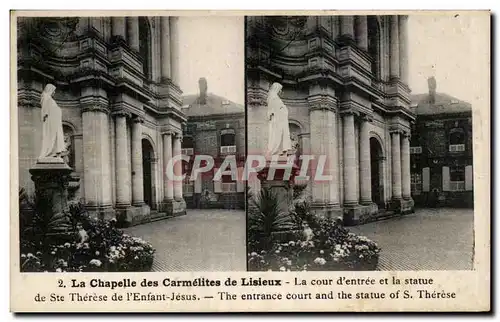 Cartes postales La Chapelle Des Carmelites de Lisieux La Cour D&#39entree Et La Statue