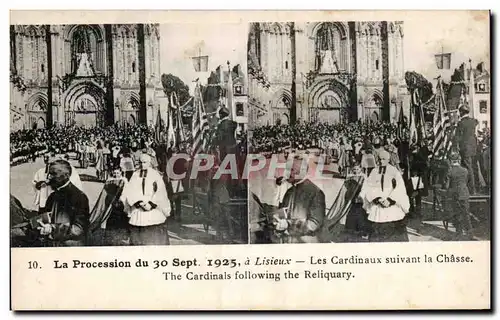 Cartes postales La Procession du Lisieux Les Cardinaux Suivant la Chasse 30 septembre 1925