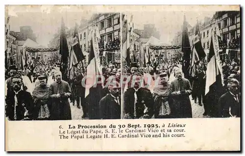 Cartes postales La Procession du Lisieux Les Cardinaux Suivant la Chasse 30 septembre 1925