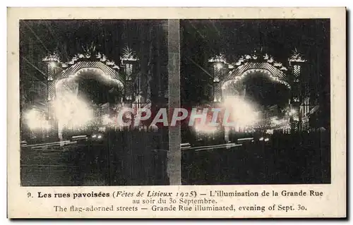 Ansichtskarte AK Les rues pavoisees Lisieux L&#39illumination de la Grande Rue au soir 30 septembre 1925