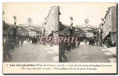 Cartes postales Les rues pavoisees Lisieux L'arc de triomphe de la place Fournet 30 septembre 1925