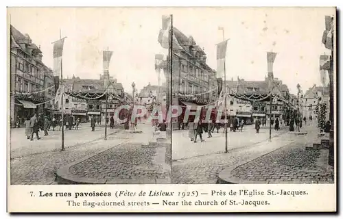 Cartes postales Les rues pavoisees Pres de l&#39Eglise St Jacques 245348