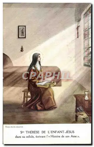 Ansichtskarte AK Ste Therese De L&#39enfant Jesus dans sa cellule ecrivant l&#39Histoire de son Ame Lisieux