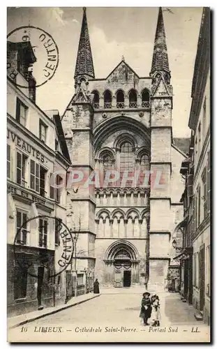 Cartes postales Lisieux Cathedrale Saint Pierre Porlail Sud Enfants