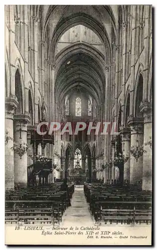 Cartes postales Lisieux Interieur de la Cathedrale Eglise Saint Pierre