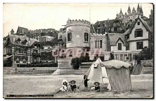 Cartes postales Trouville Villas Sur La Plage Enfants