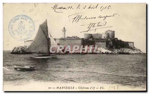 Cartes postales Marseille Chateau d&#39IF Bateau