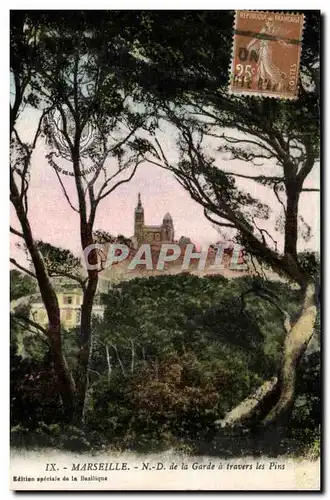 Cartes postales Marseille De la Garde a Travers les pins