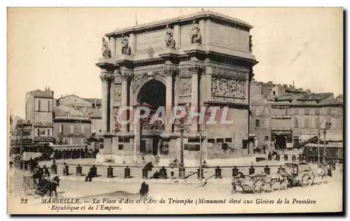 Cartes postales Marseille La Place d&#39Aix et l&#39Arc de Triomphe