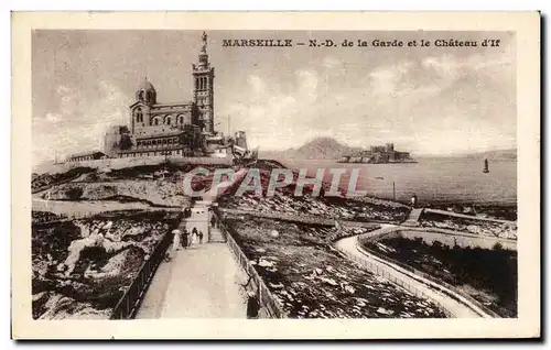 Cartes postales Marseille N D de la Garde et le Chateau d&#39If