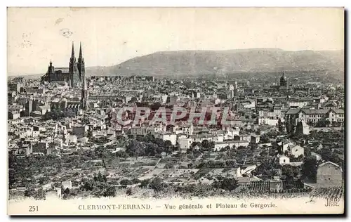 Cartes postales Clermont Ferrand Vue Generale et Plateau de Gergovie