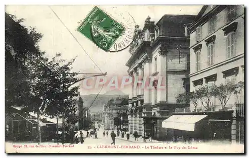 Cartes postales Clermont Ferrand Le Theatre et le Puy de Dome