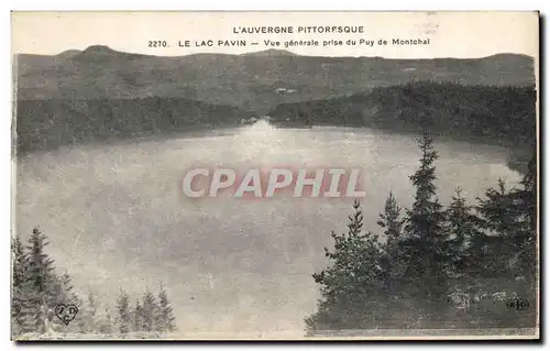 Ansichtskarte AK L&#39Auvergne Pittoresque Le Lac Pavin Vue generale prise du Puy de Montchal