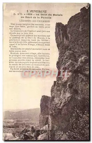 Cartes postales l&#39Auvergne La Dent du Marais ou Saut de la pucelle Legende De Chambon