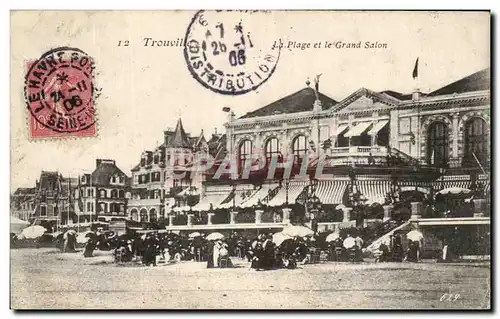 Ansichtskarte AK Trouville La Plage et le Grand Salon