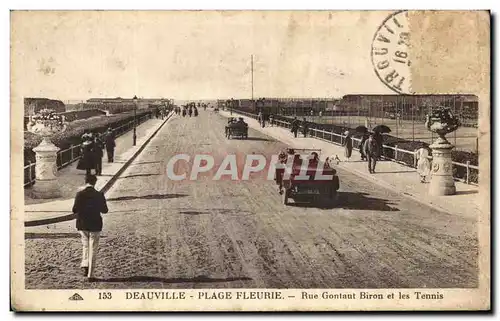 Ansichtskarte AK Deauville Plage Fleurie Rue Gontaut Biron et les Tennis