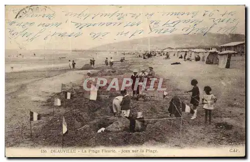 Cartes postales Deauville La Plage Fleurie jeux Sur la Plage Enfants