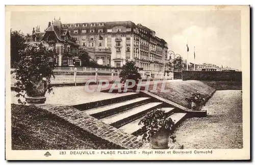 Cartes postales Deauville Plage Fleurie Royal et Boulevard Cornuche