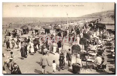 Cartes postales Deauville Plage Fleurie La Plage et les Planches