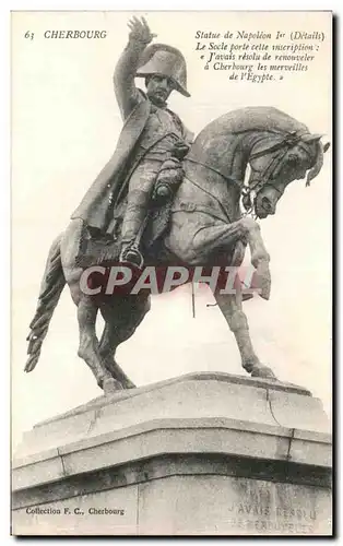 Ansichtskarte AK Cherbourg Statue de Napoleon Ier