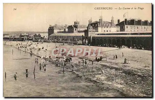 Ansichtskarte AK Cherbourg le Casino et la Plage