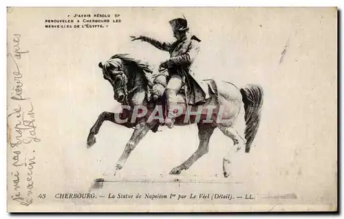 Ansichtskarte AK Cherbourg La Statue de Napoleon 1er par Le Veel