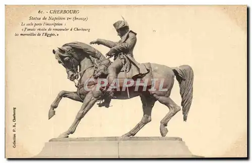 Cartes postales Cherbourg Statue de Napoleon 1er