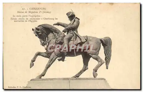 Cartes postales Cherbourg Statue de Napoleon 1er