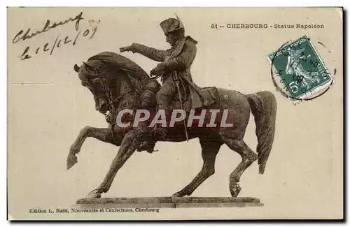 Ansichtskarte AK Cherbourg Statue Napoleon 1er