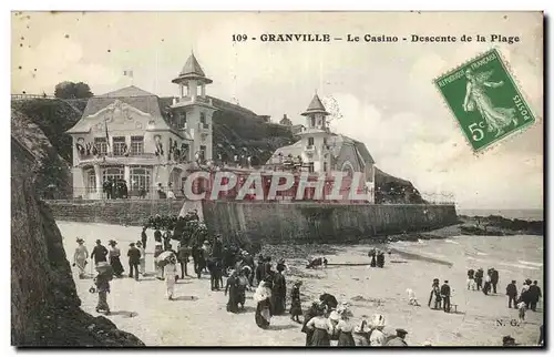 Ansichtskarte AK Granville Le Casino Descente de la Plage