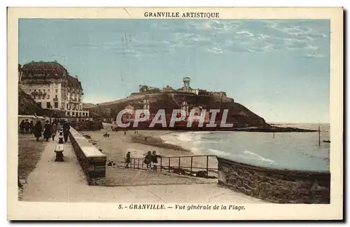 Cartes postales Granville Artistique Vue generale de la Plage