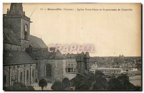 Cartes postales Granville Eglise Notre Dame et le panorama de Granville