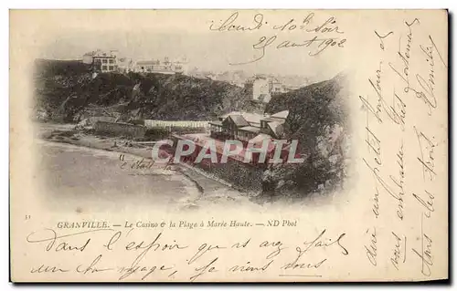 Cartes postales Granville Le Casino la Plage a Maree Haute