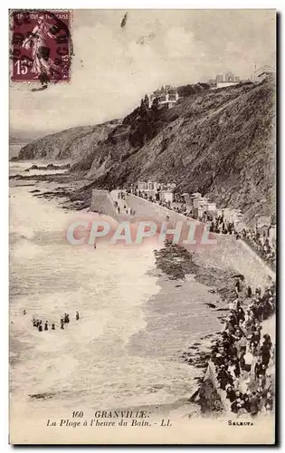 Cartes postales Granville La Plage a l'Heure du Bain