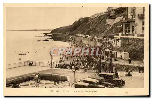 Cartes postales Granville La plage et les Faiaises Casino