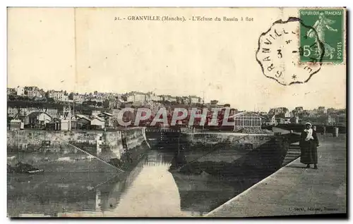 Cartes postales Granville L'Ecluse du Bassin a flot
