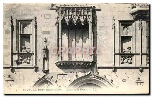 Cartes postales Bourges Palais Jacques Coeur Detail de la Facade