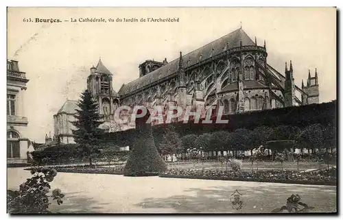Cartes postales Bourges La Cathedrale vu du Jardin de l'Archeveche