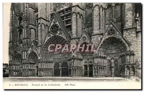 Ansichtskarte AK Bourges Portail De La Cathedrale