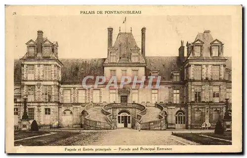 Cartes postales Palais De Fontainebleau Facade Et Entree Principale